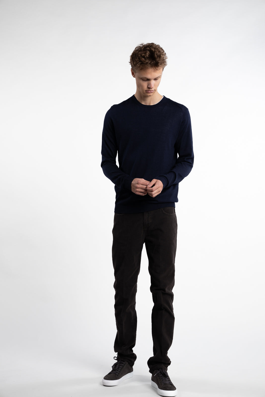 Rome O-Neck Sweater Dark Navy