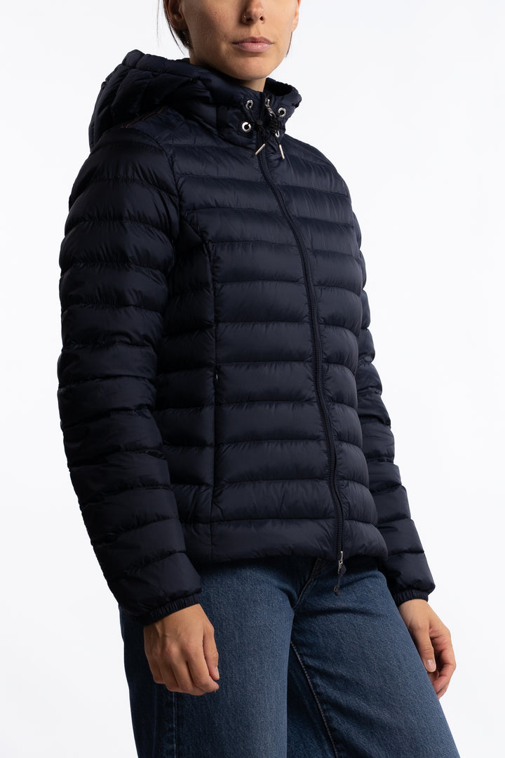 Genie Hooded Down Jacket- Blue Navy