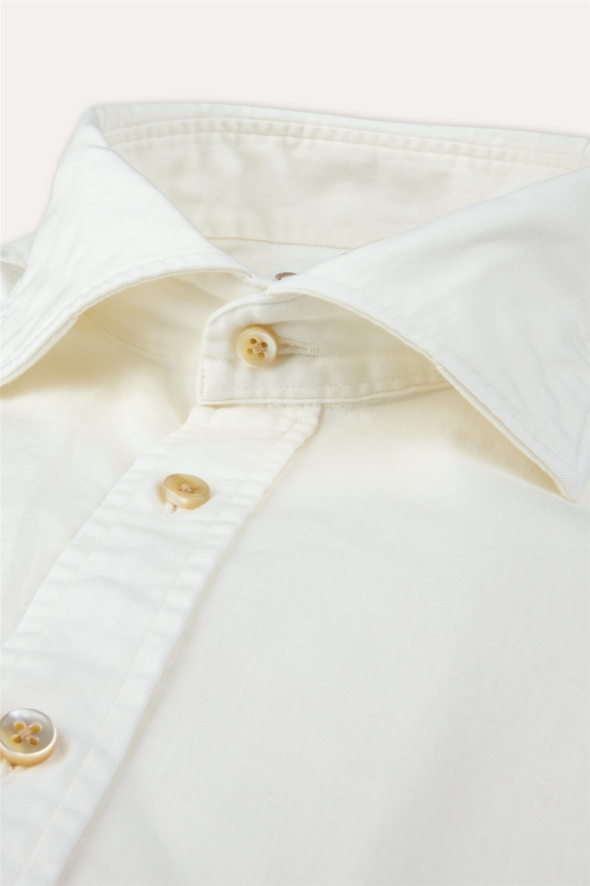Casual Denim Stretch Shirt Off White