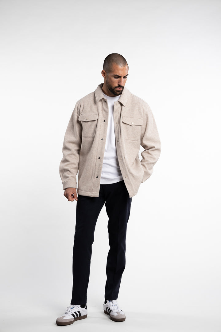 Dean Bonded Overshirt Soft Sand Melange