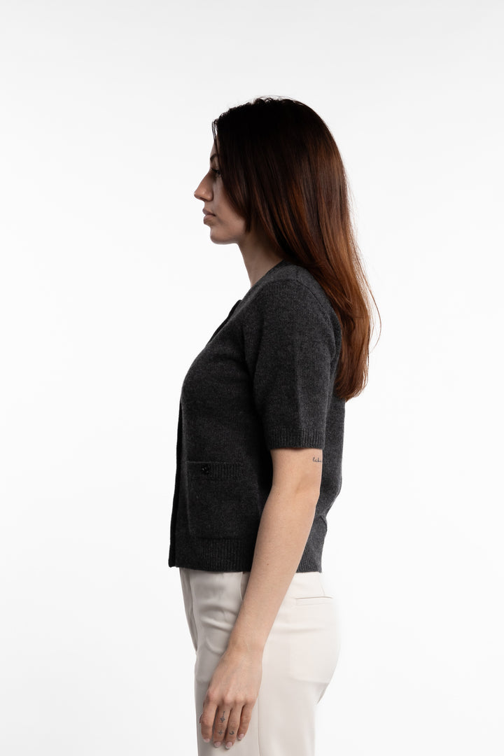 Toulouse Cardigan Tee- Graphite