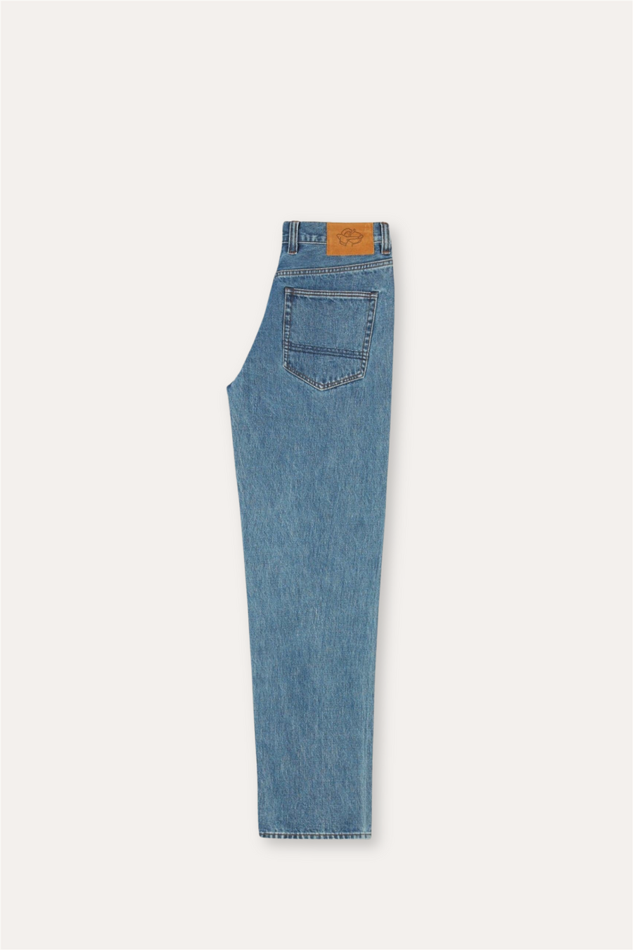 14,2 Oz 5-Pocket Mid-Waist Japanese Selvedge Denim Bleach Wash