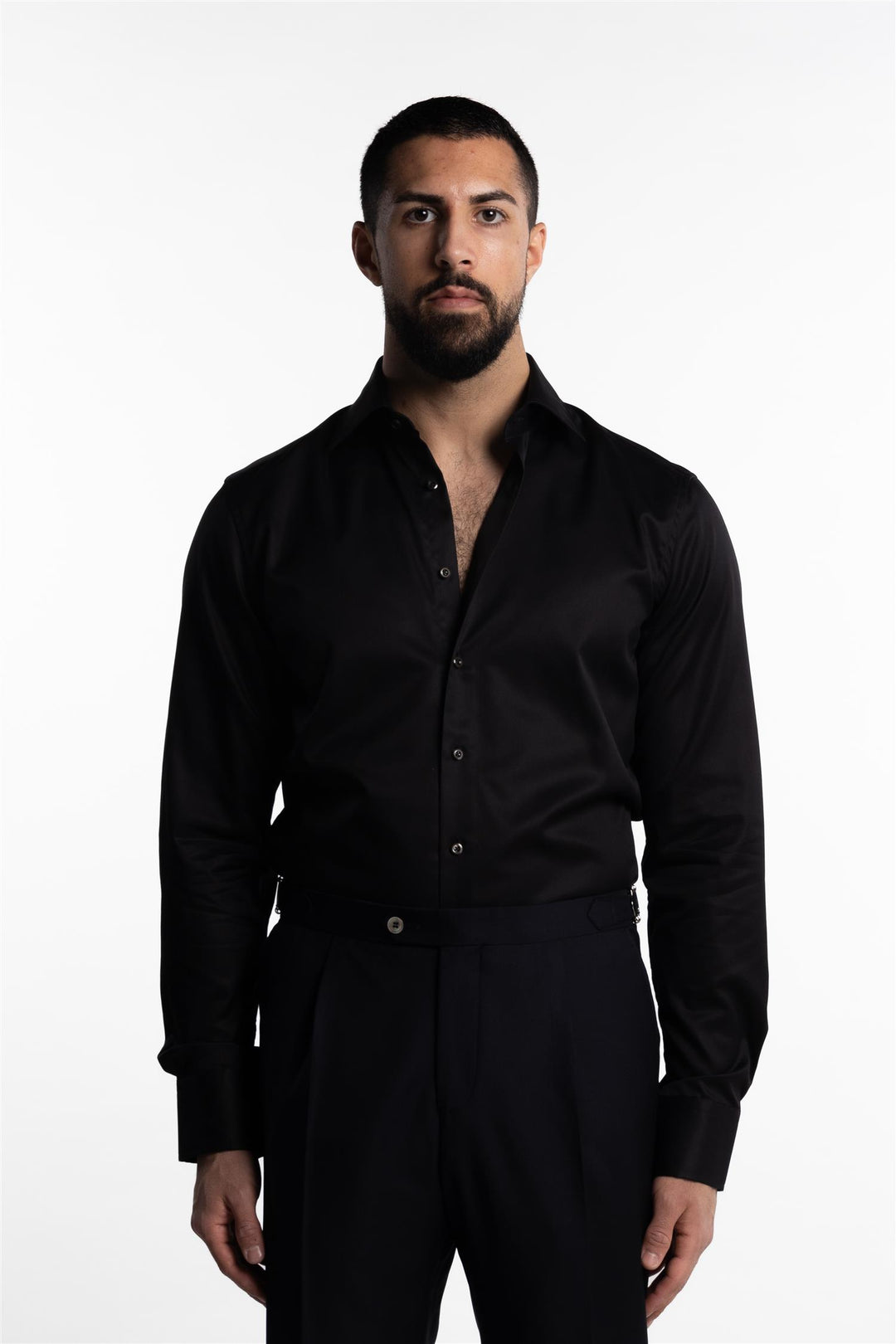 Fitted Body Twill Shirt Black