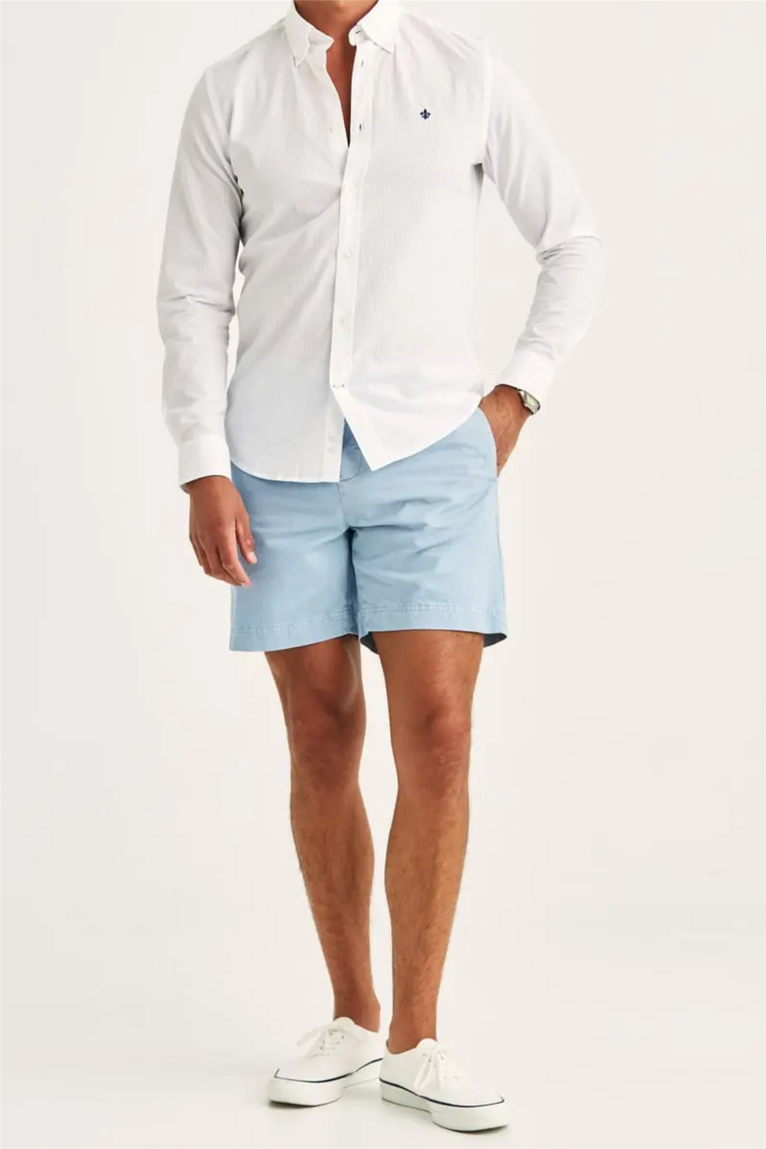 Seersucker Shirt Slim Fit White