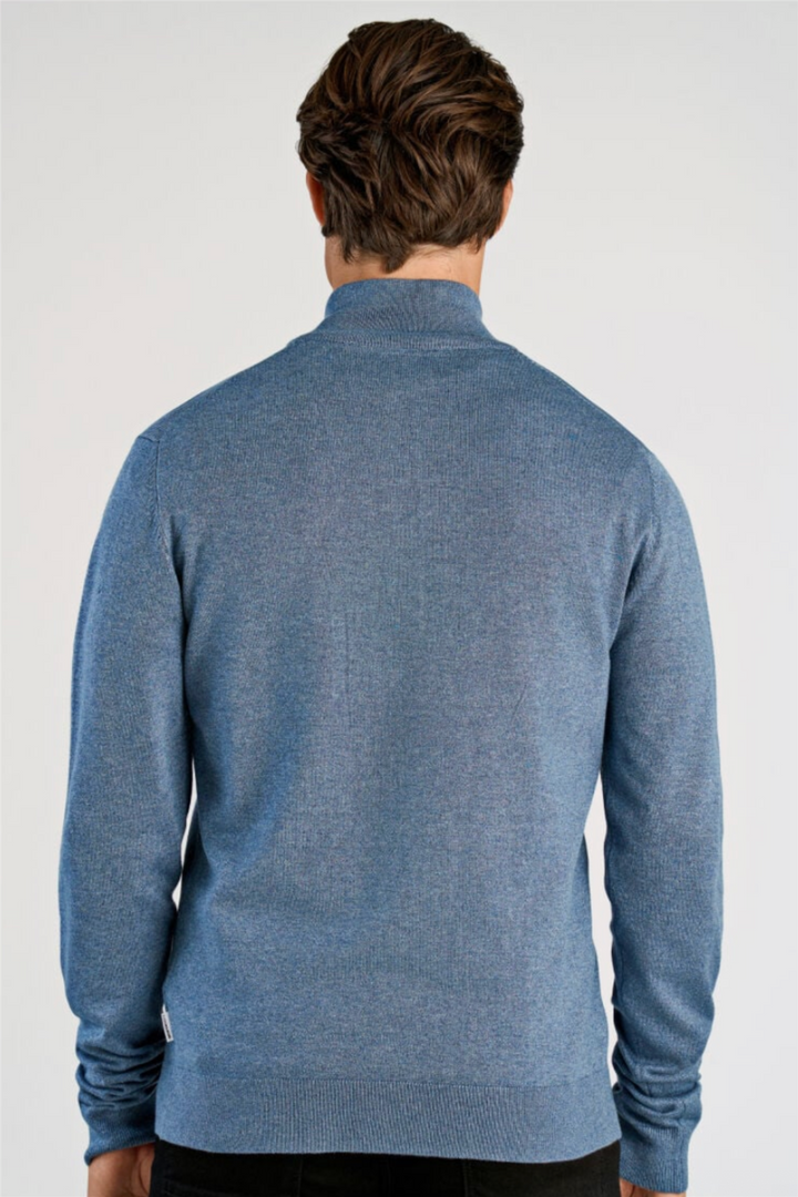 Ecovero Half-Zip Knit Blue Blend