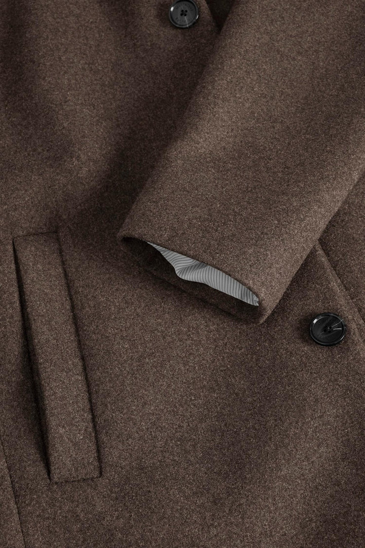 Maharvey Short Wool Coat Walnut