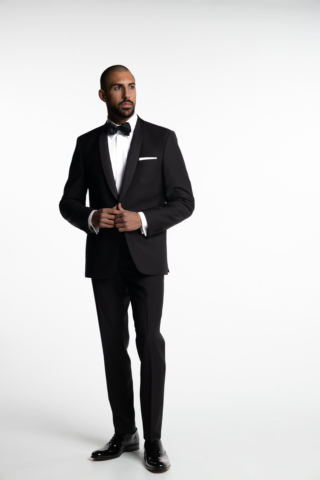 Filip Regular Fit Tuxedo Blazer Black