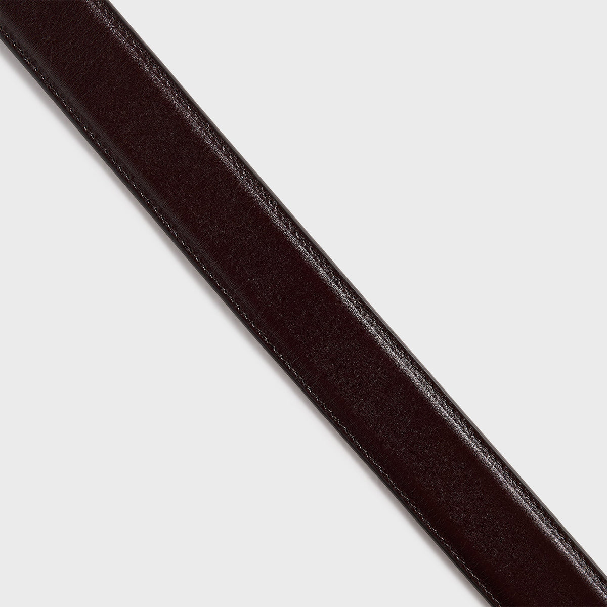 Classic Stitched Leather Belt Dark Brown 3,5 cm – detalj