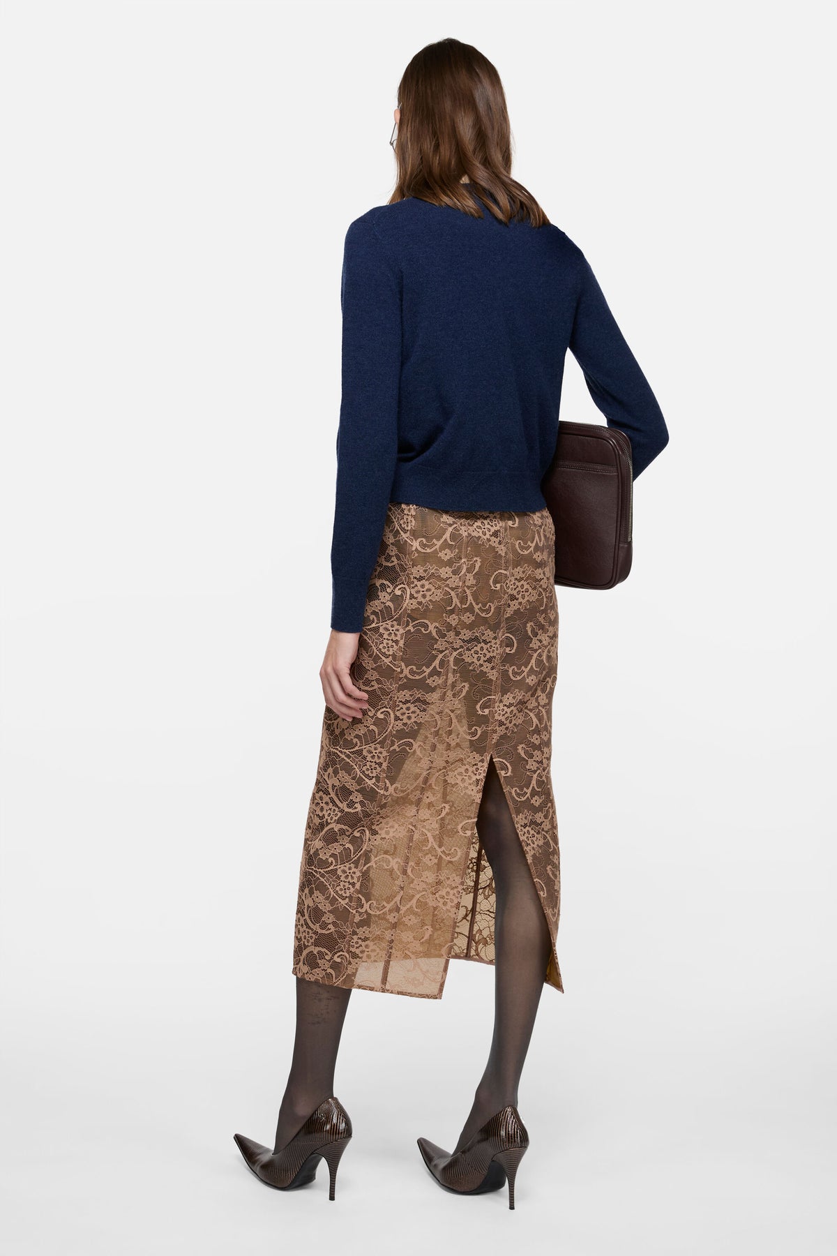 Fitted Cardigan Navy Melange