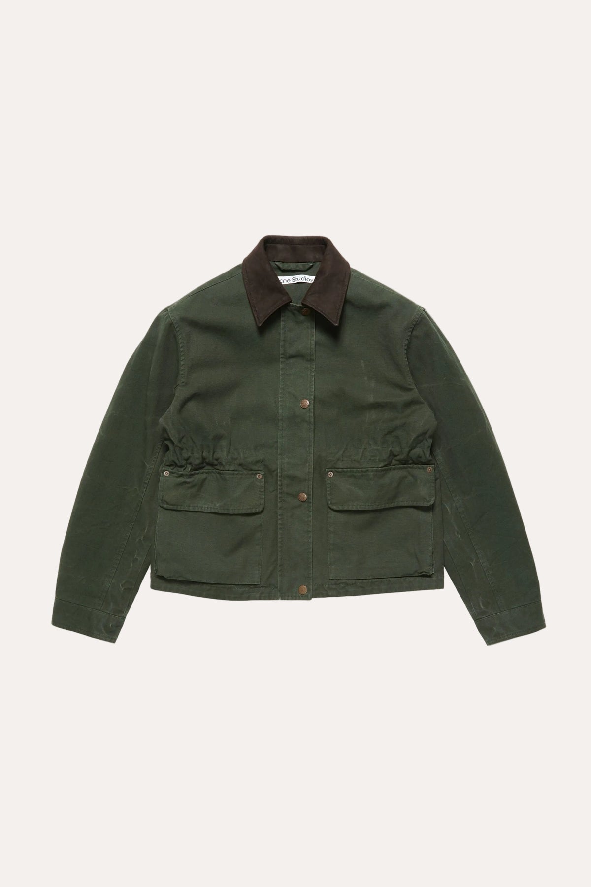 Washed canvas blouson jacket Dark Green