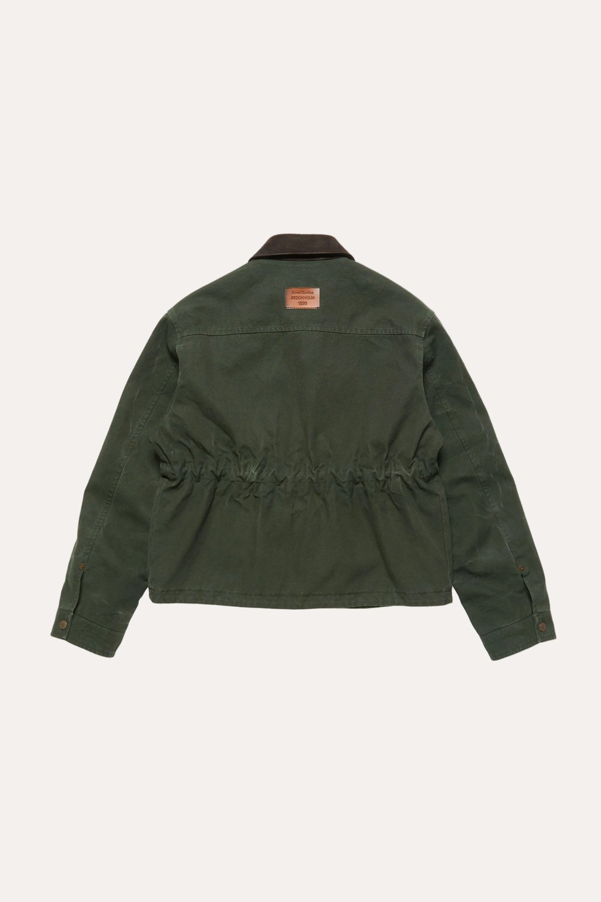 Washed canvas blouson jacket Dark Green