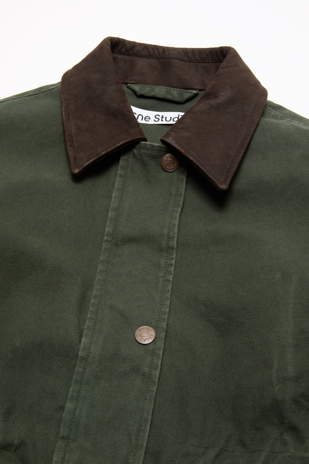 Washed canvas blouson jacket Dark Green