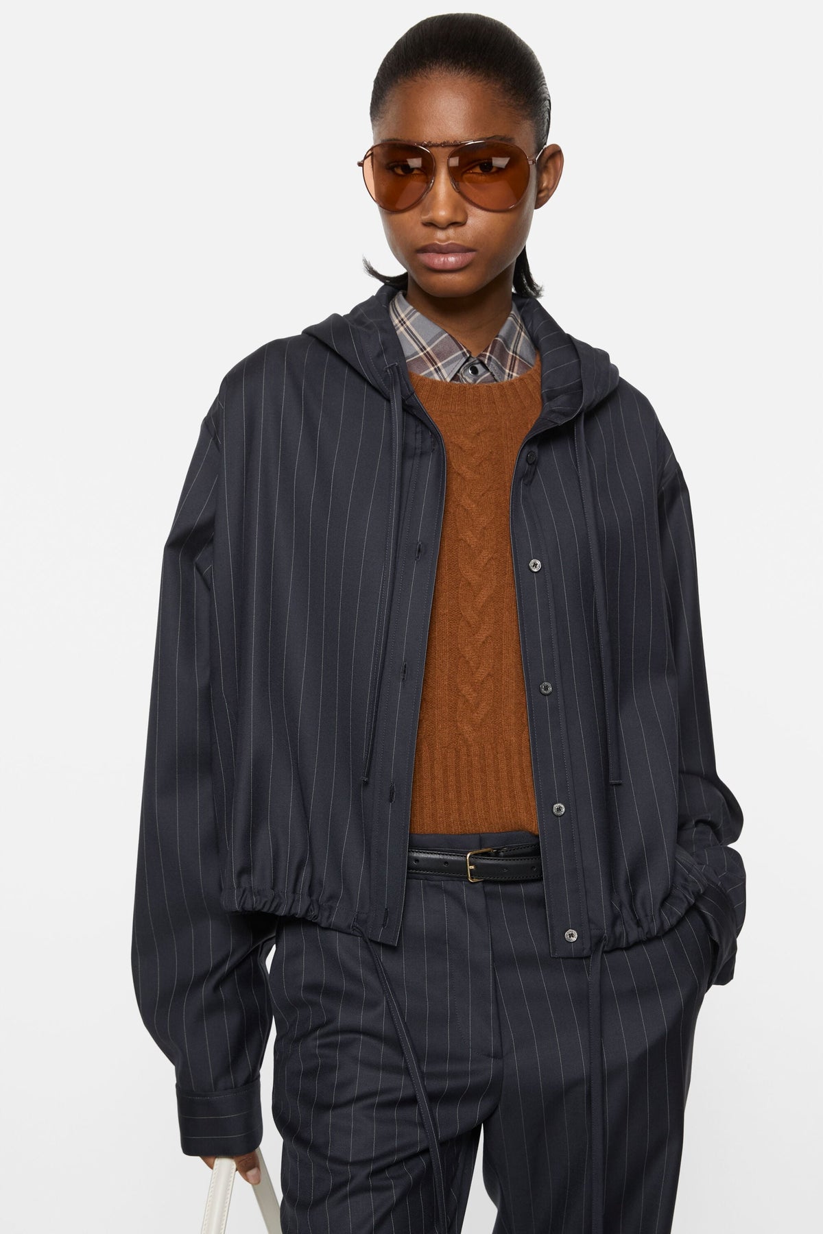 Hooded Shirt Navy Blue - Acne Studios, nærbilde
