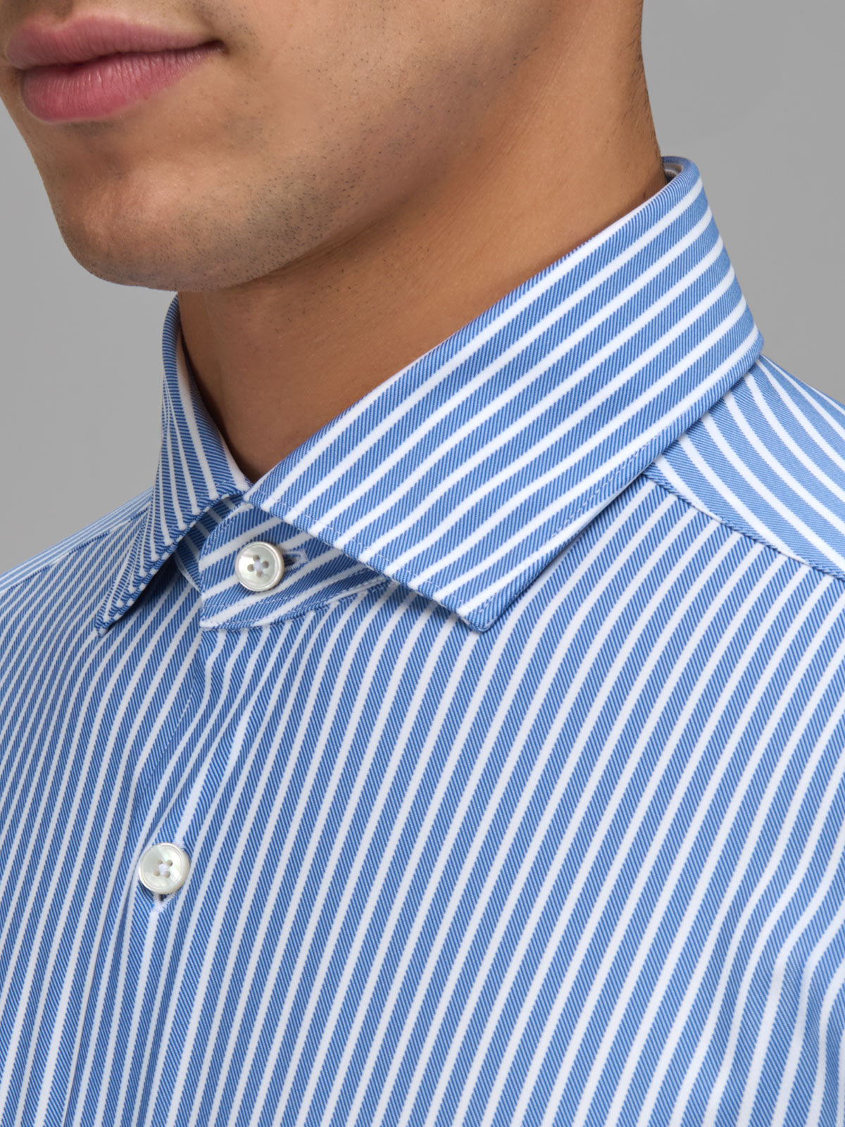 Active Shirt Tailor Fit Striped Blue/White - bilde