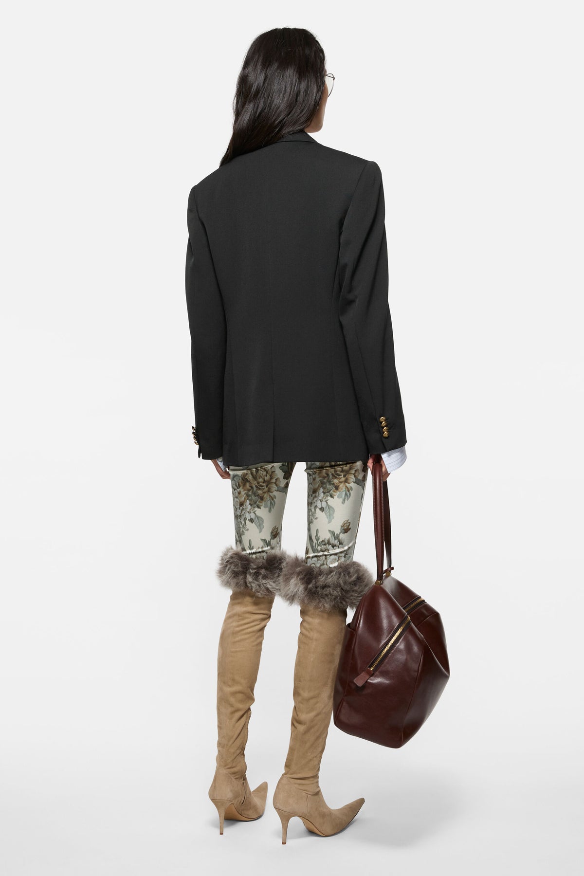 Layered wool suit jacket Navy blue