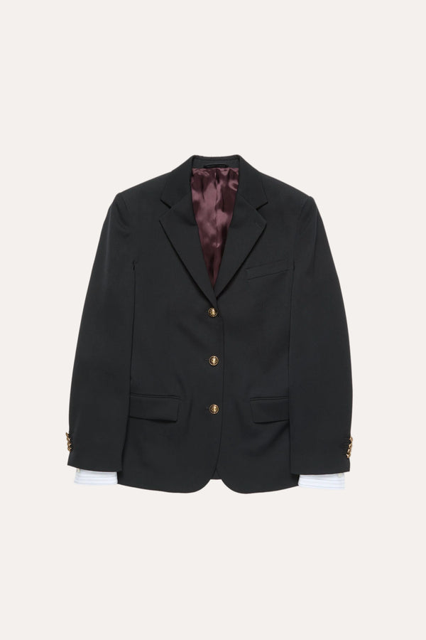 Layered wool suit jacket Navy blue