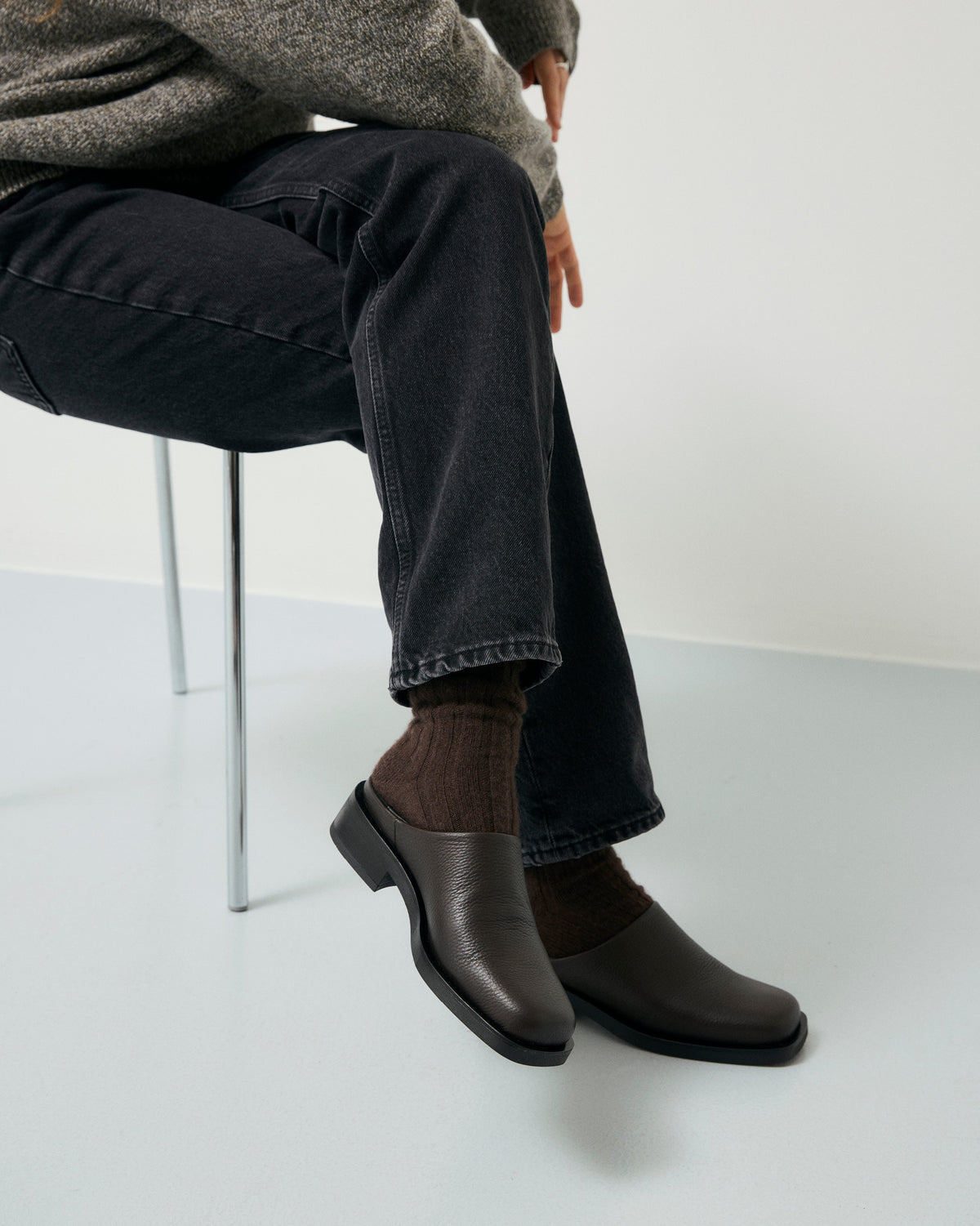 Alex Mule - Black Tumbled Leather