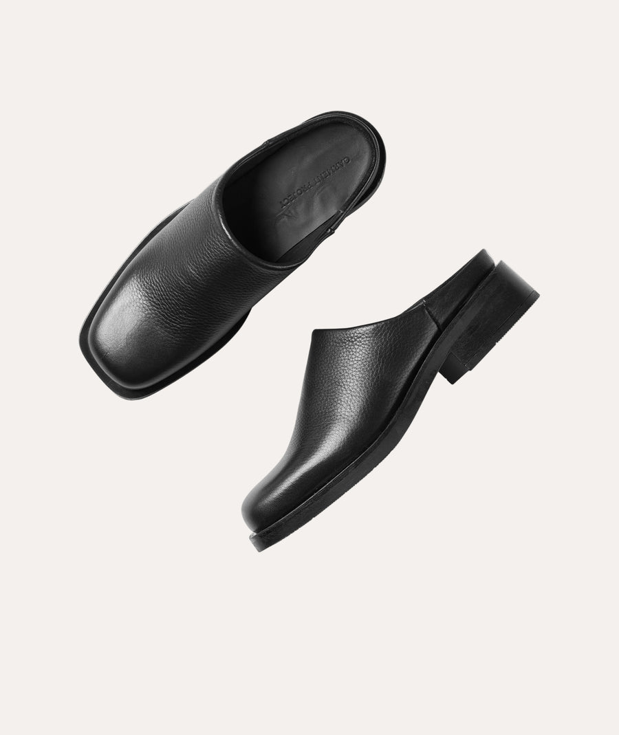 Alex Mule - Black Tumbled Leather