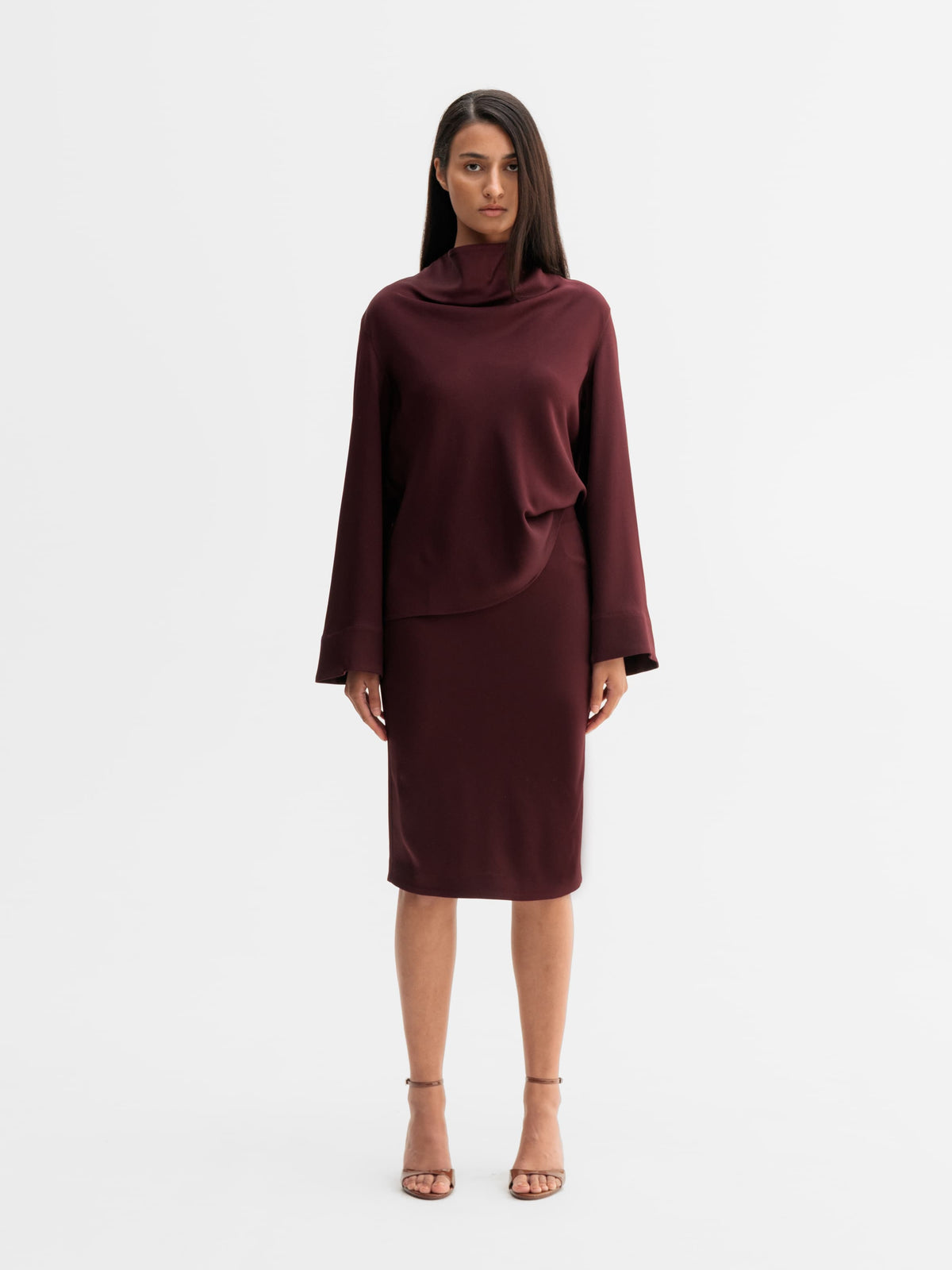 Ari Blouse Burgundy - Ahlvar Gallery