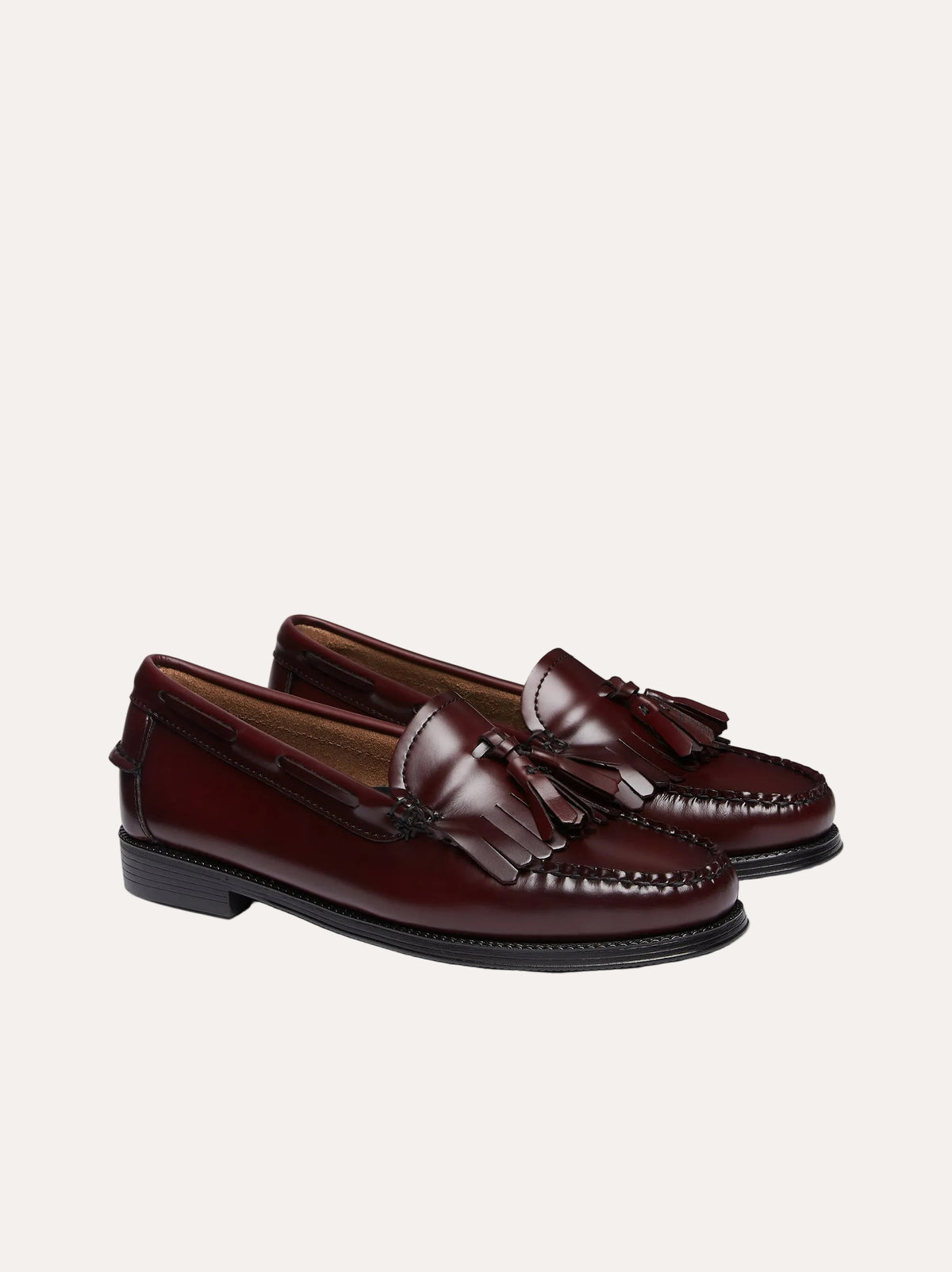 GH Bass Weejun Esther Kiltie Loafers Wine - vinklet