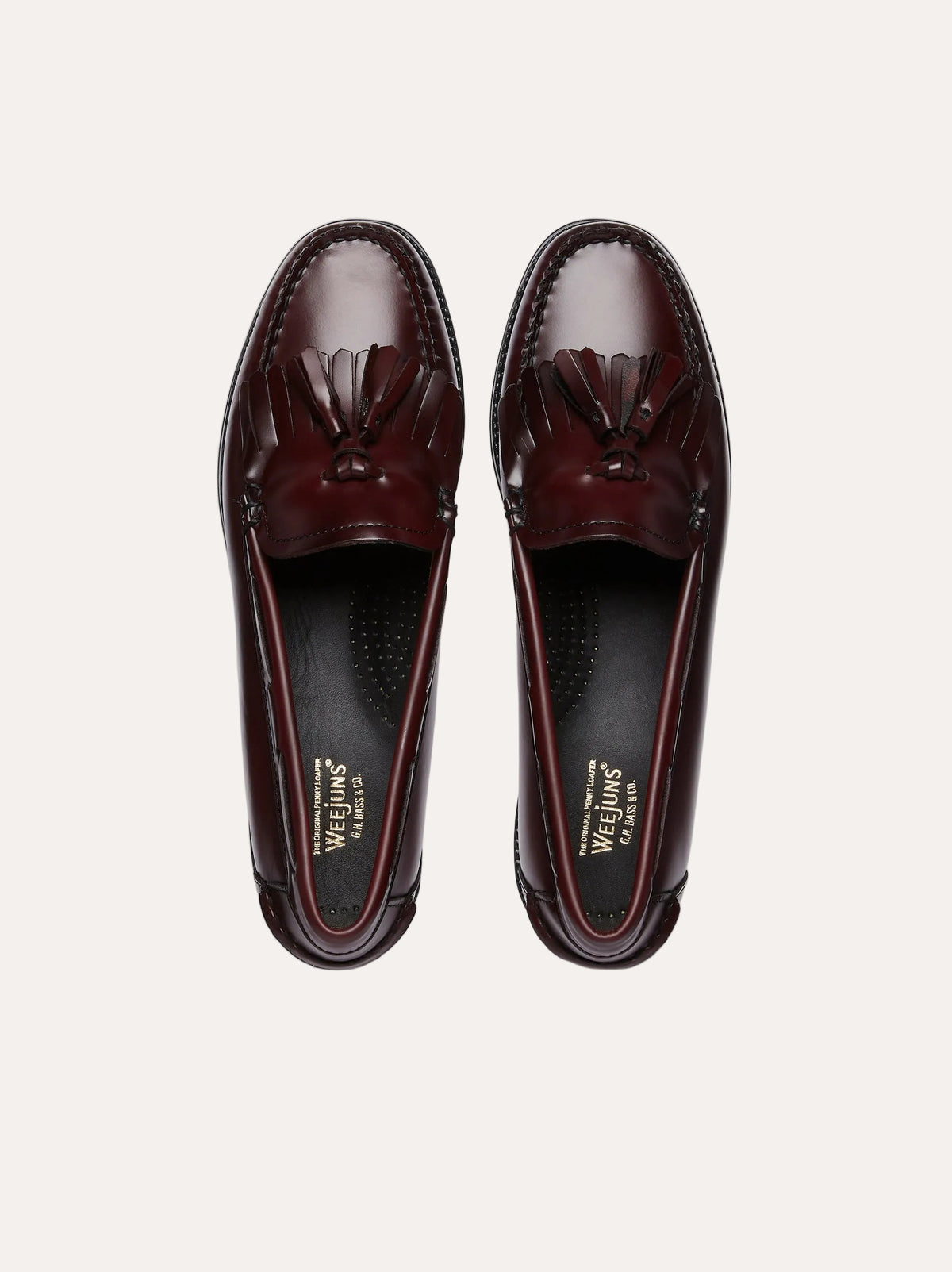 GH Bass Weejun Esther Kiltie Loafers Wine - ovenfra