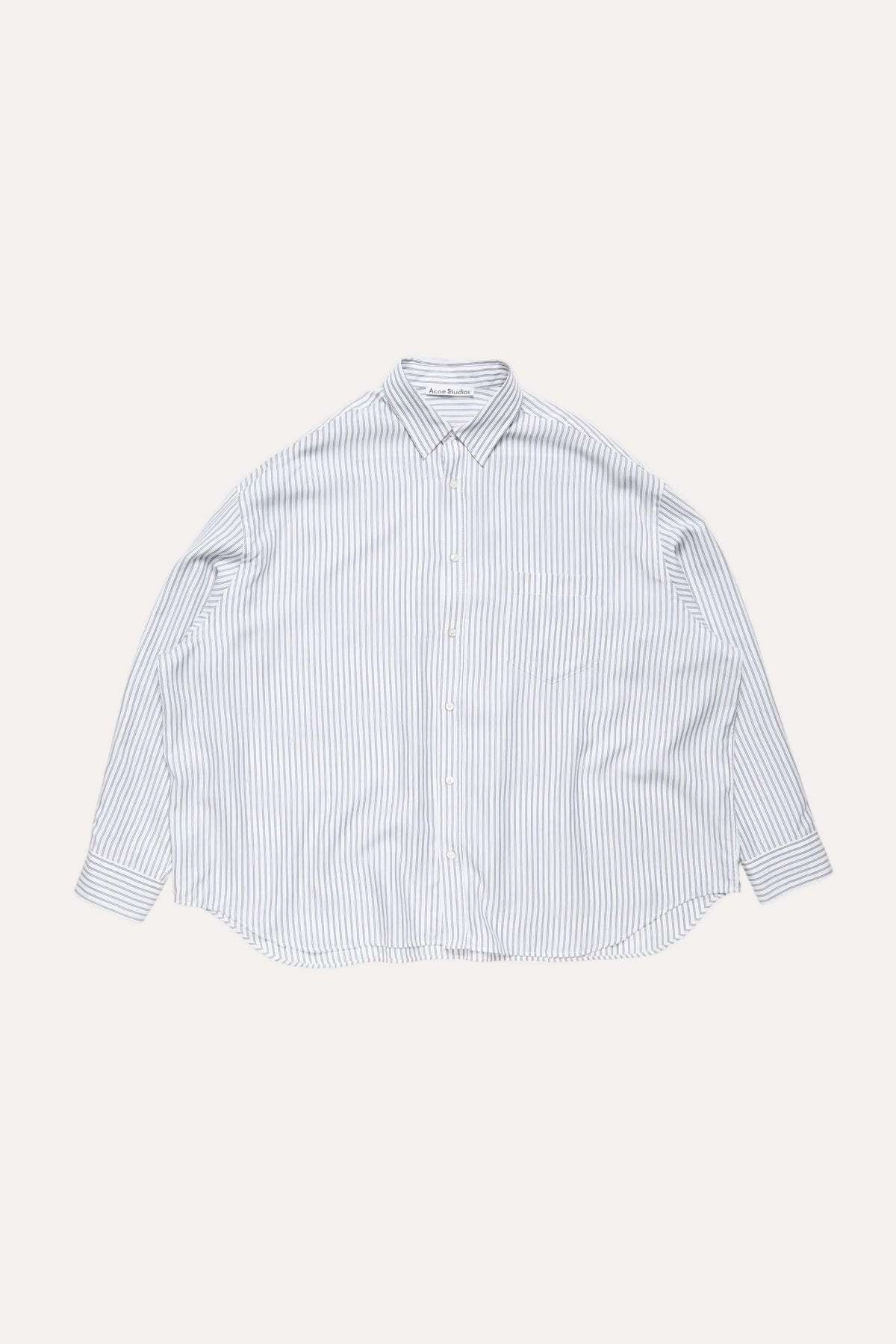 Striped Button-Up Shirt White/Navy - packshot
