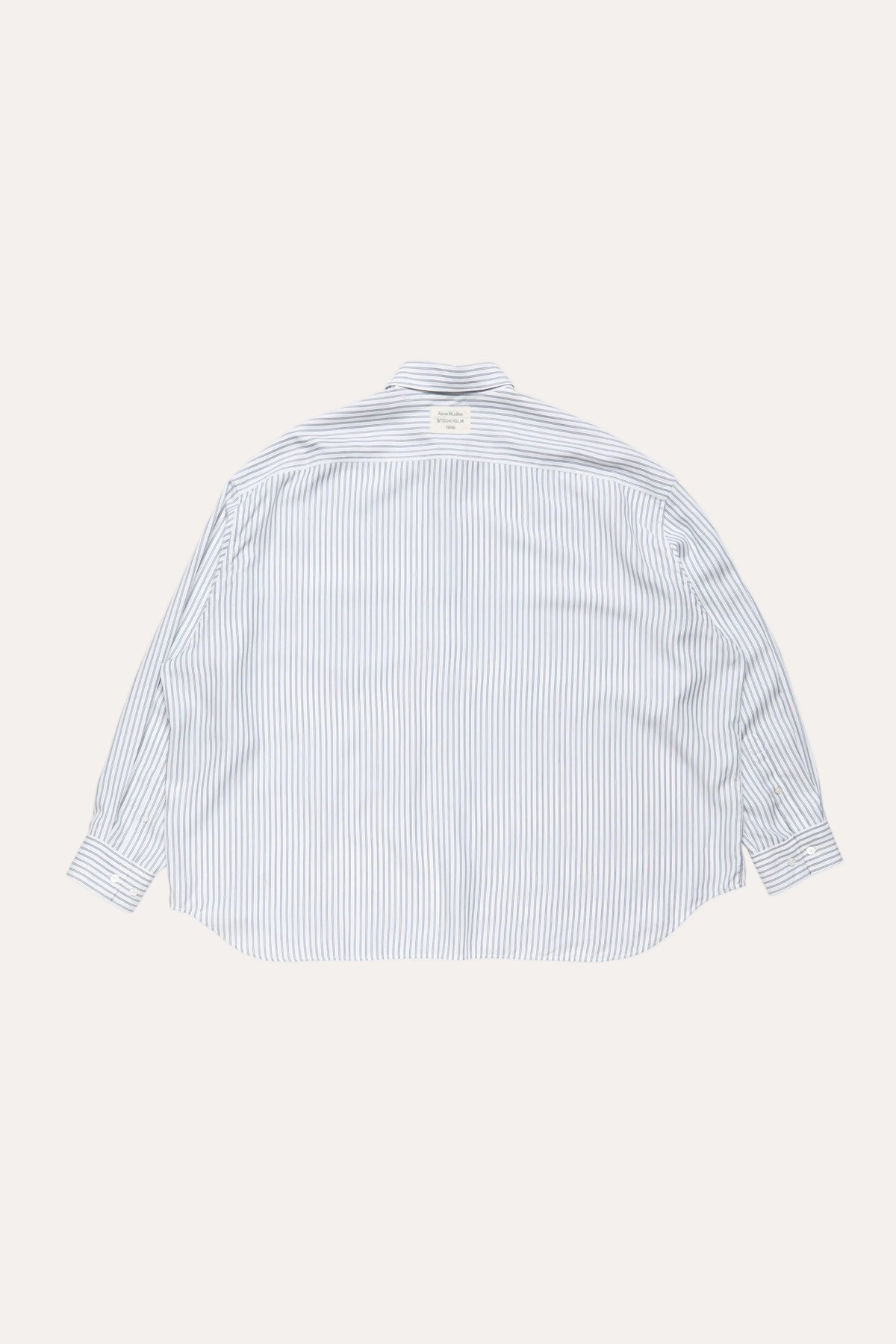 Striped Button-Up Shirt White/Navy - detaljbilde