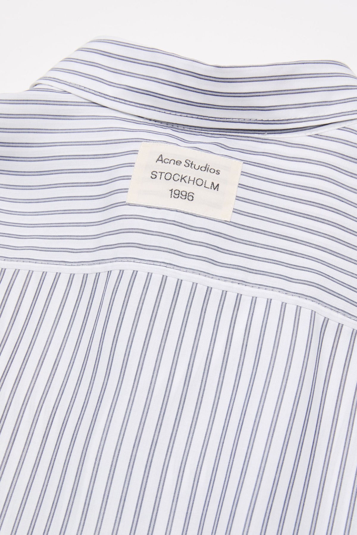 Striped Button-Up Shirt White/Navy - detaljbilde