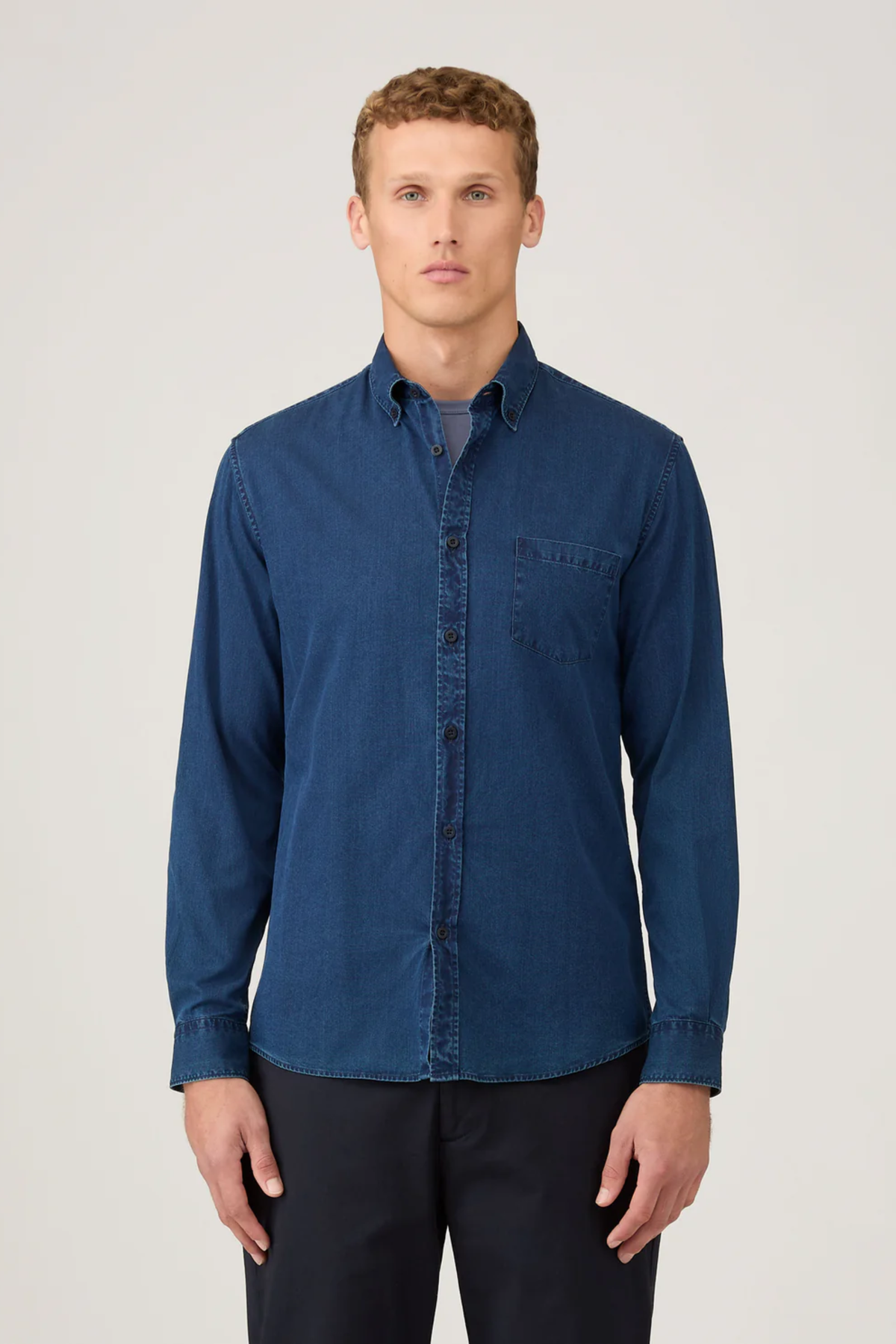 Button Down Twill Shirt Indigo