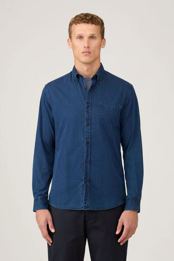 Button Down Twill Shirt Indigo