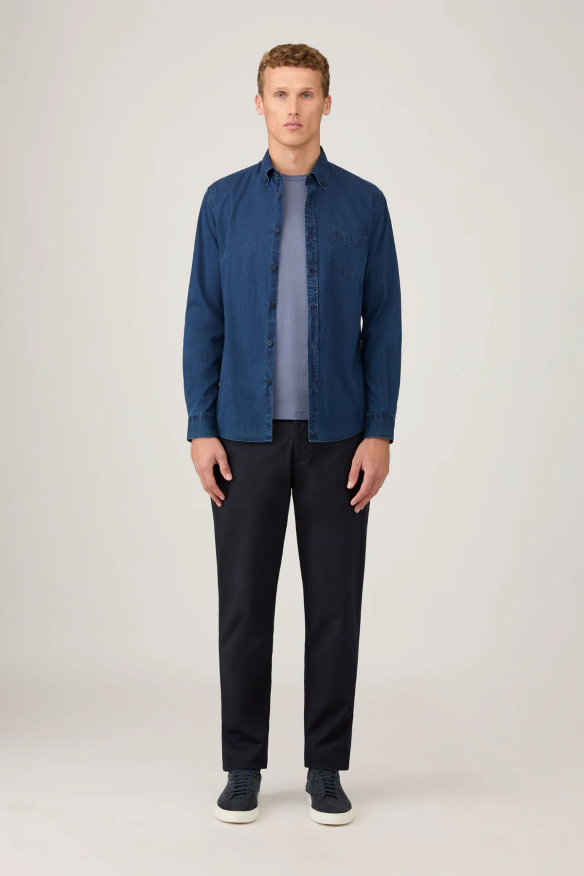 Button Down Twill Shirt Indigo