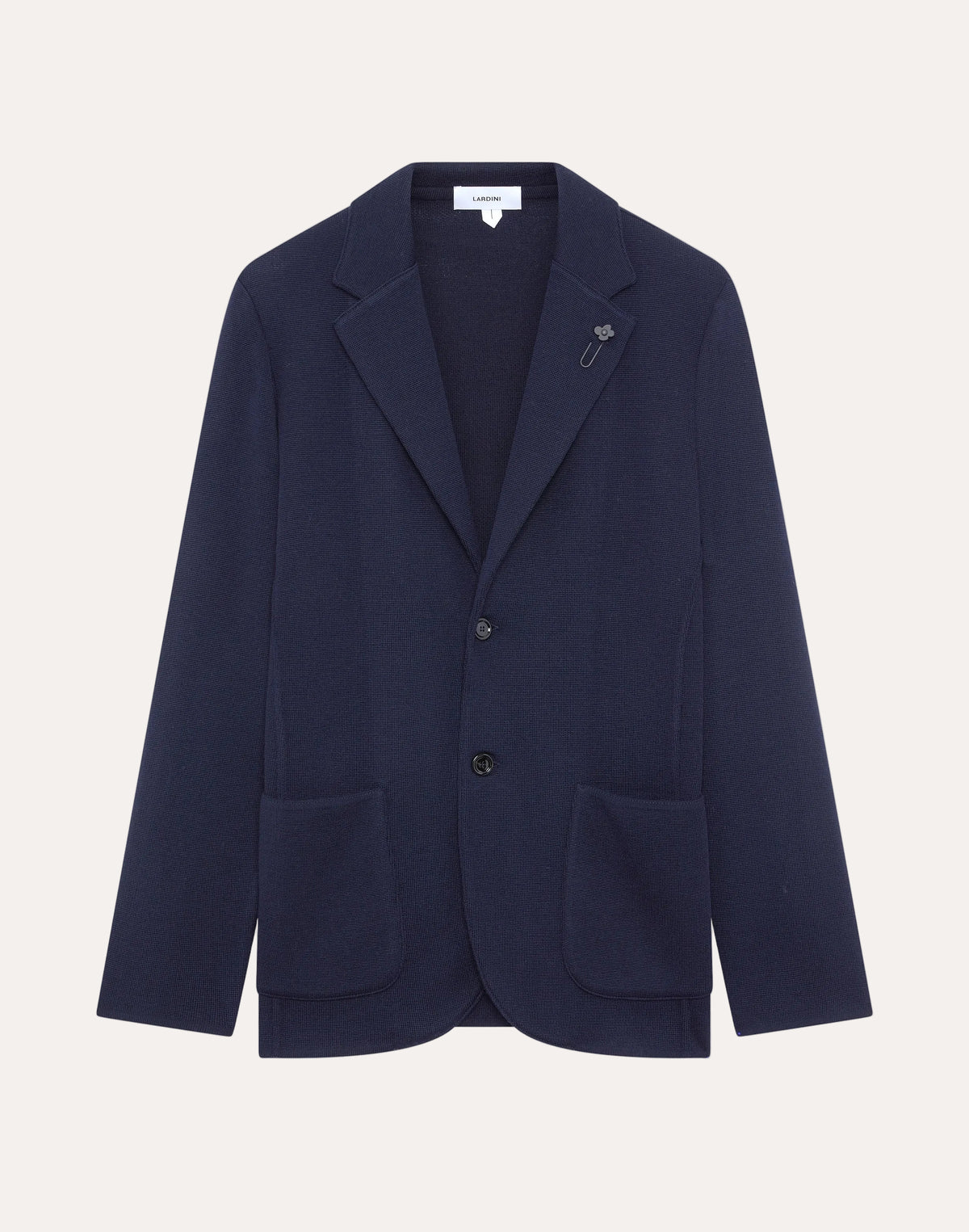 Single-Breasted Knit Jacket Navy
