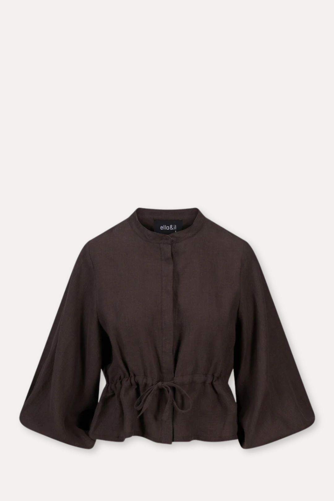 Camille Linen Shirt- Dark Brown