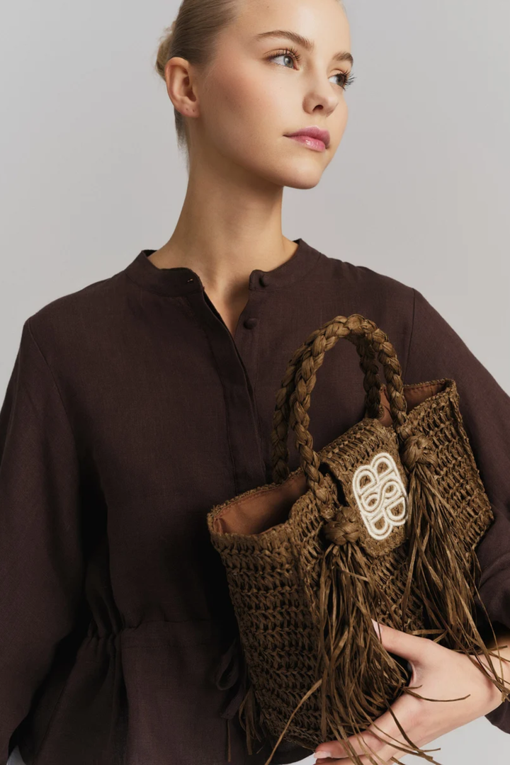 Camille Linen Shirt- Dark Brown
