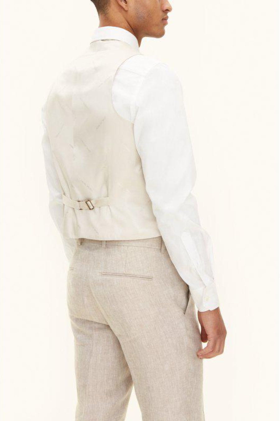 Carlo Regular Fit Linen Waistcoat Trench Beige