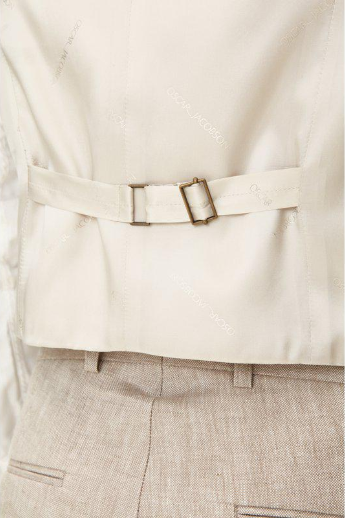 Carlo Regular Fit Linen Waistcoat Trench Beige