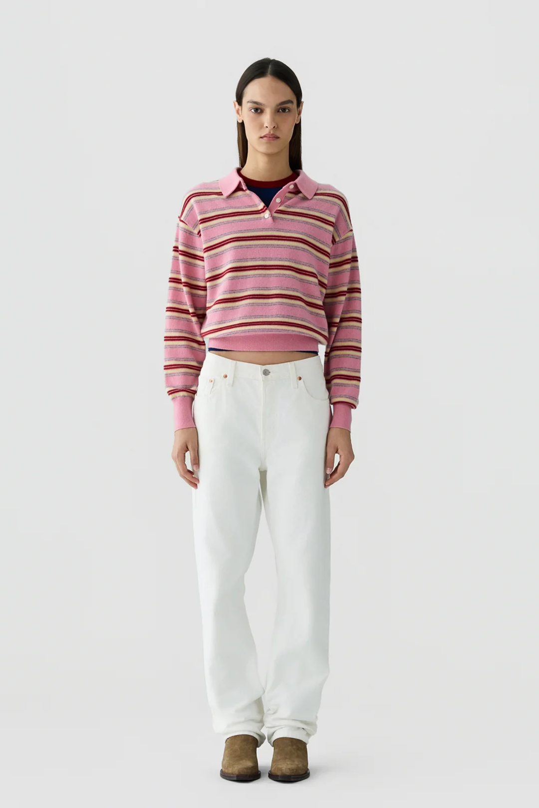 Collegiate Stripe Polo- Sprinkle Kombo