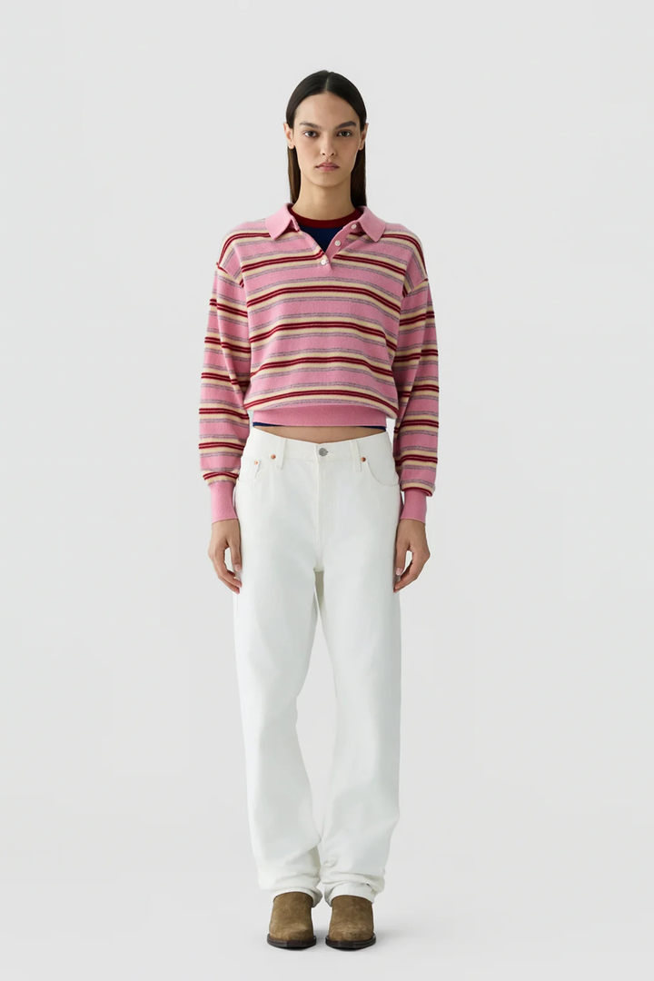 Collegiate Stripe Polo- Sprinkle Kombo
