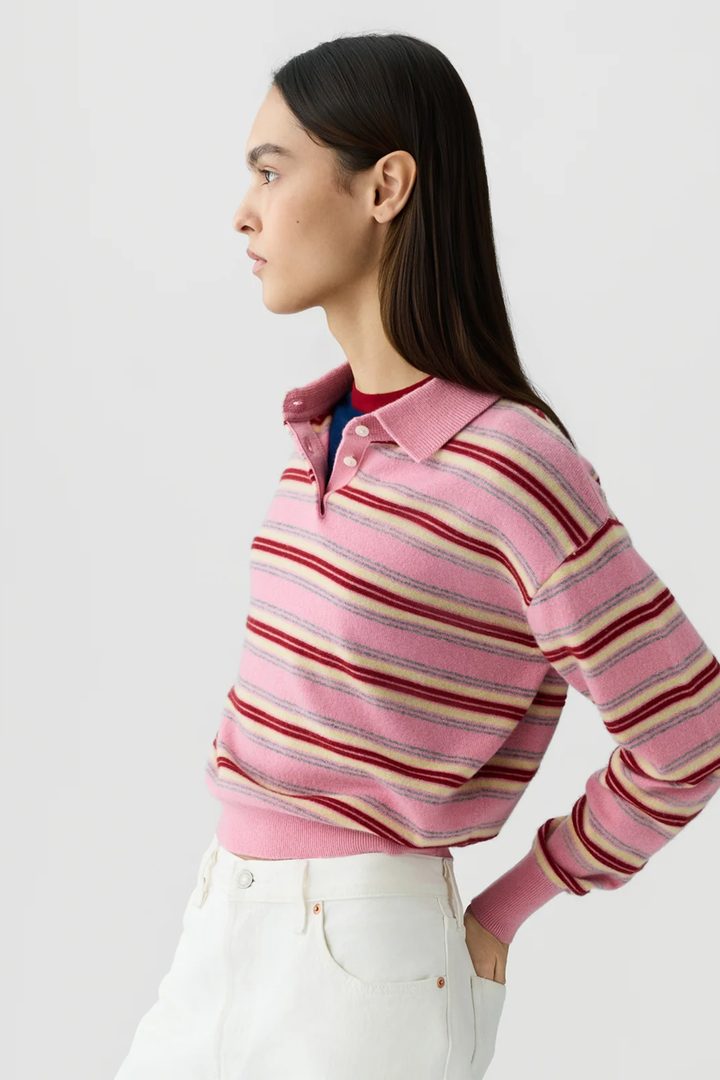 Collegiate Stripe Polo- Sprinkle Kombo