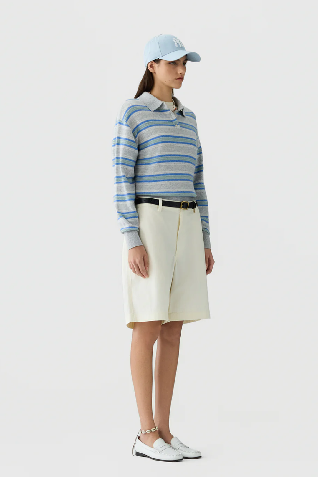 Collegiate Stripe Polo- Stone Combo