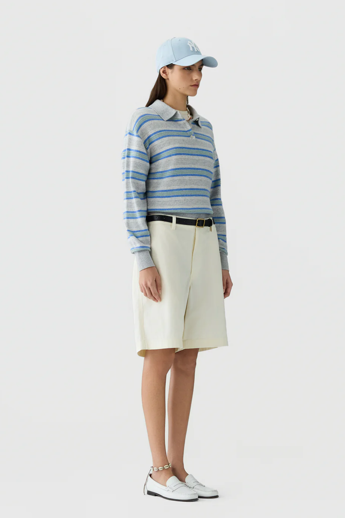 Collegiate Stripe Polo- Stone Combo