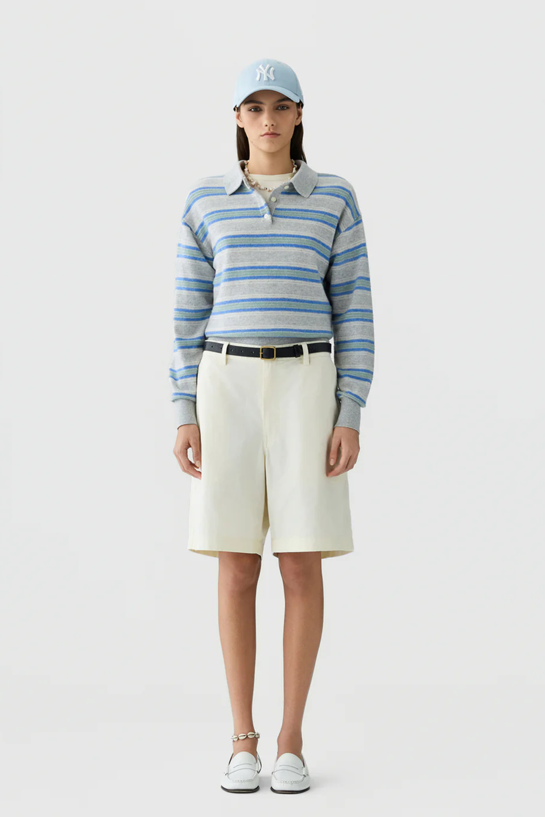 Collegiate Stripe Polo- Stone Combo