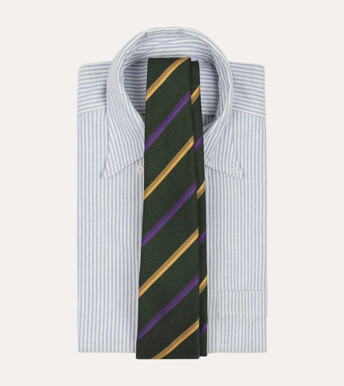 Grenadine Silk Tie Green, Yellow & Purple – packshot