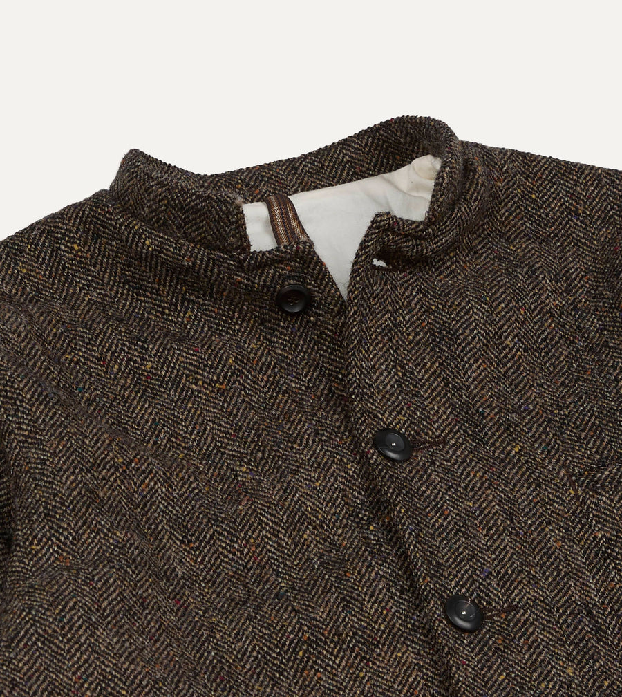Herringbone Tweed Woodward Jacket Brown
