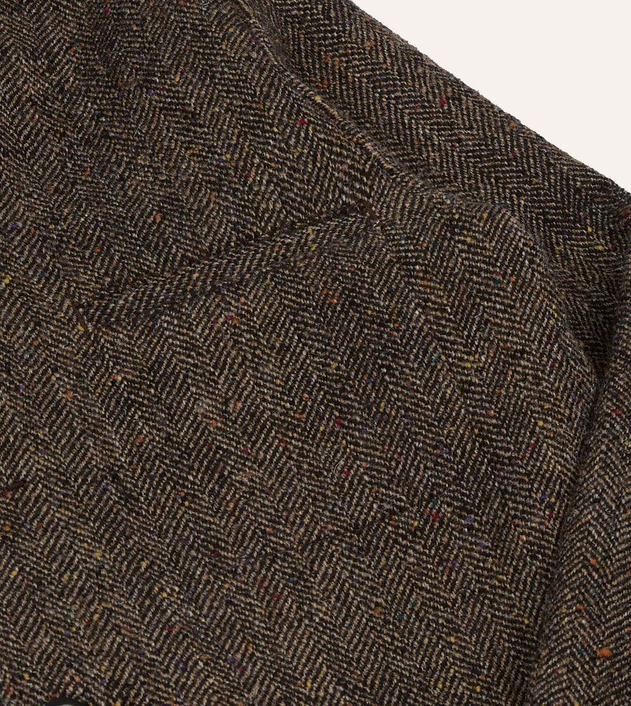 Herringbone Tweed Woodward Jacket Brown