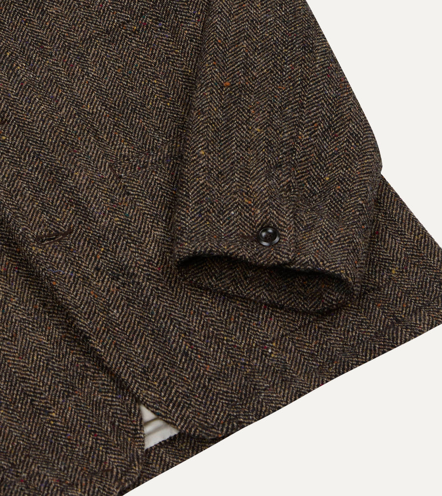Herringbone Tweed Woodward Jacket Brown