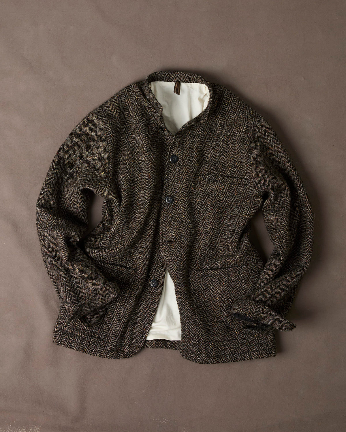 Herringbone Tweed Woodward Jacket Brown