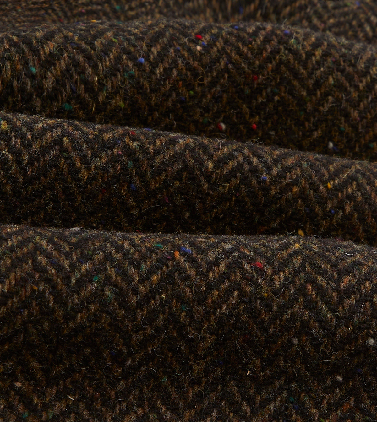 Wool Raglan Coat Brown Herringbone
