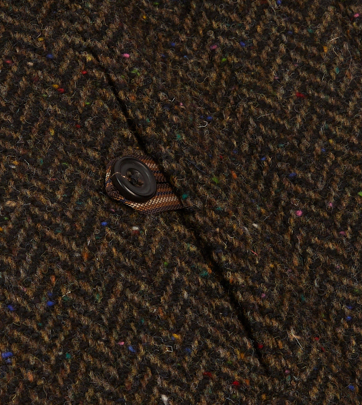 Wool Raglan Coat Brown Herringbone