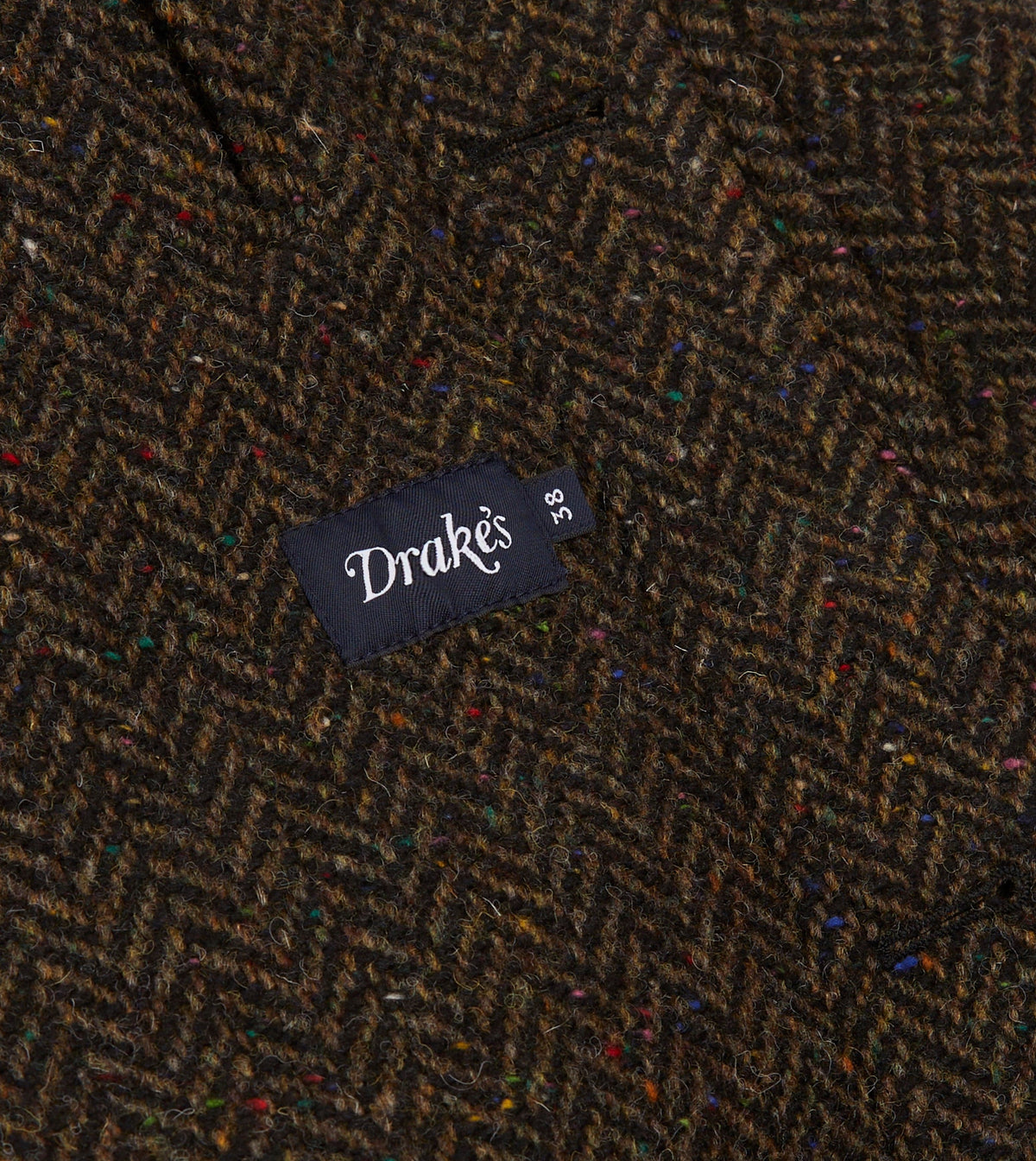 Wool Raglan Coat Brown Herringbone